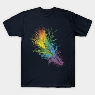 Rainbow Feather-dark T-Shirt